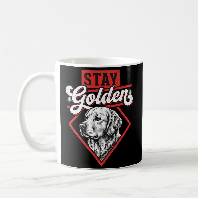 Taza De Café Permanece dorado perro retriever dorado (Izquierda)