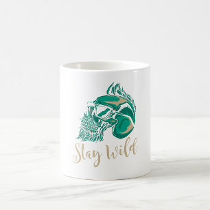 Taza De Café Permanece Salvaje Cráneo Barbudo Moderno