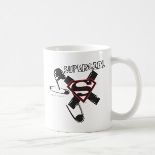 Taza De Café Pernos de seguridad negros de Supergirl
