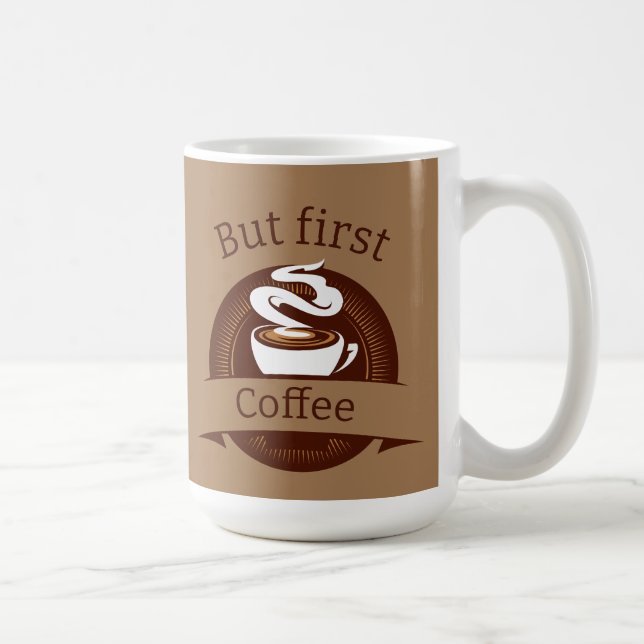 Taza De Café Pero la primera cita para café divertido Caffeine  (Derecha)