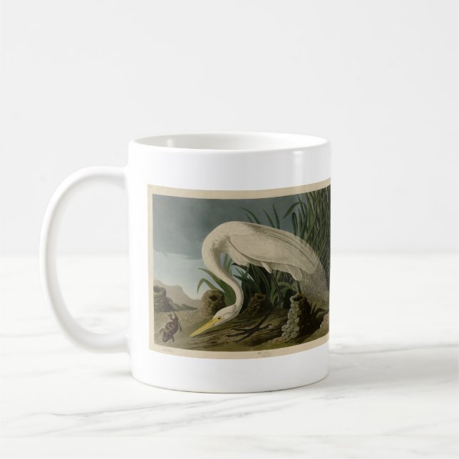 Taza De Café Perón blanco, gran hierba, aves auduónicas de Amér (Izquierda)