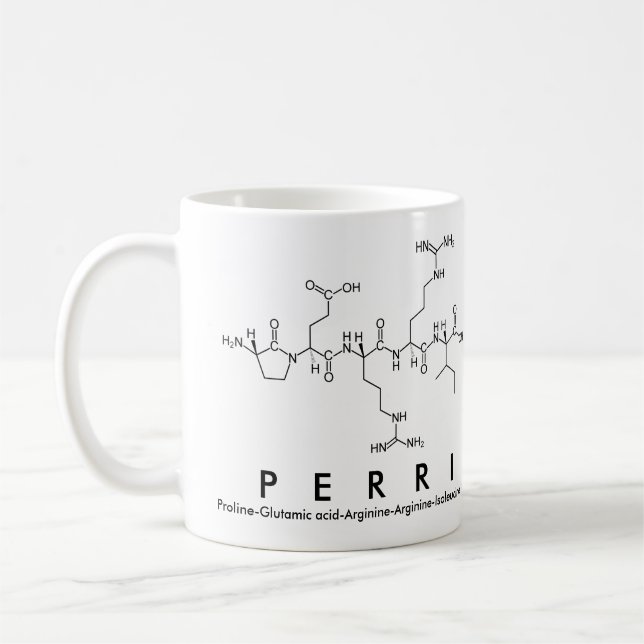 Taza De Café Perri peptide name mug (Izquierda)