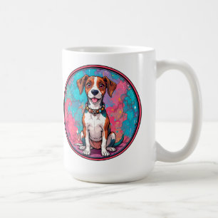 Taza De Café Perrito Adorable Con Un Collar Colorido