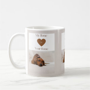 Taza De Café Perrito Adorable Dachshund Mi Hogar Es Tu Hogar Re