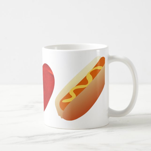 Taza De Café Perrito caliente del amor de la paz (Derecha)