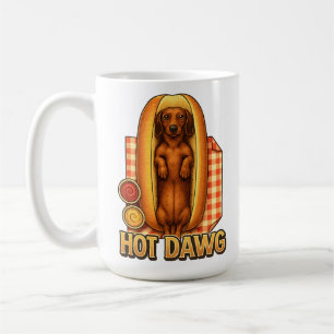 Taza De Café Perrito Caliente Parodia Divertida De Salchicha Da