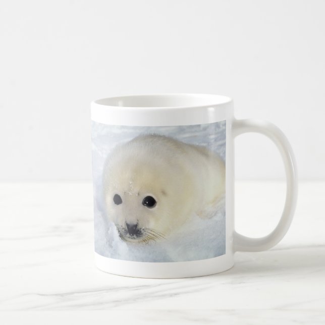 Taza De Café Perrito de foca de Groenlandia mullido (Derecha)