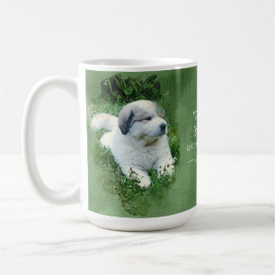 Taza De Café Perrito de los grandes Pirineos de la acuarela -