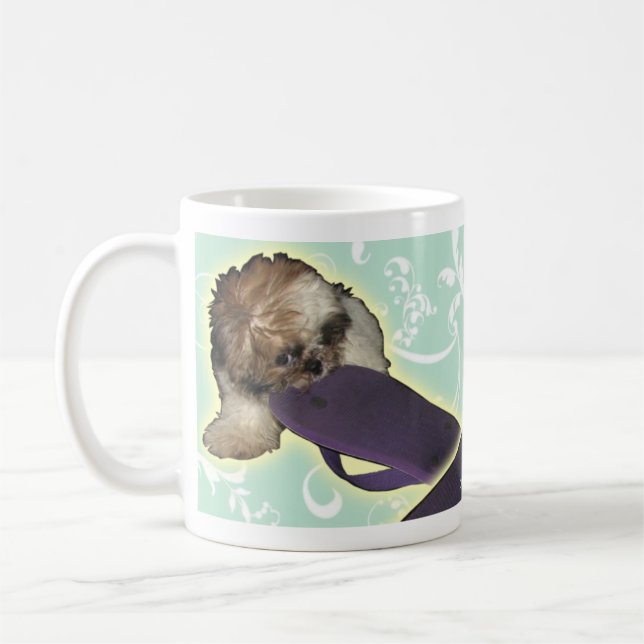 Taza De Café Perrito de Pochi con balanceo púrpura (Izquierda)