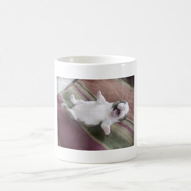 Taza De Café Perrito de risa del bulldog (Centro)