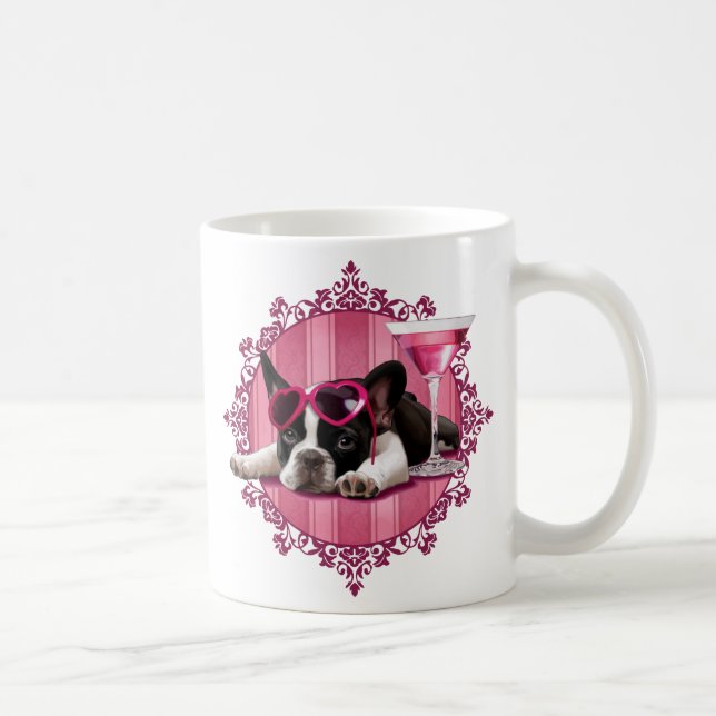 Taza De Café Perrito del bulldog francés (Derecha)