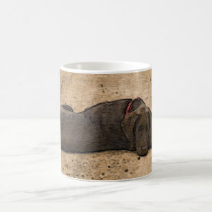 Taza De Café Perrito del labrador retriever del chocolate