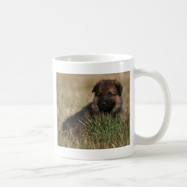 Taza De Café Perrito del pastor alemán "el puesto de (Derecha)