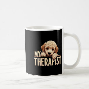 Taza De Café Perrito Divertido Mi Terapeuta Caniche Perro