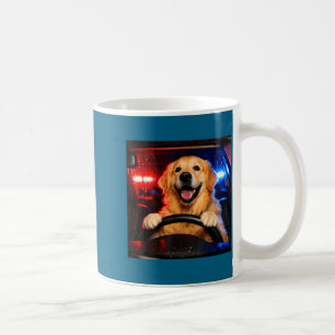 Taza De Café Perrito golden retriever divertido conduciendo mem