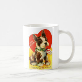 Taza De Café Perrito hermoso de Boston Terrier de la tarjeta