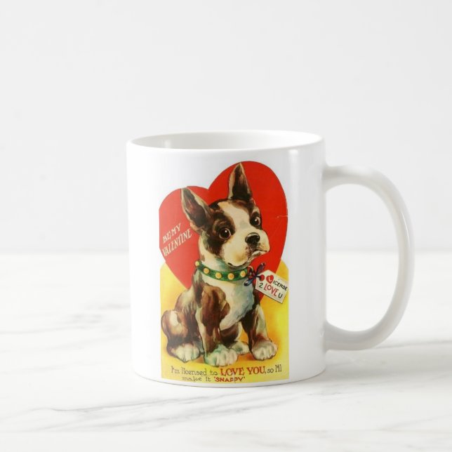 Taza De Café Perrito hermoso de Boston Terrier de la tarjeta (Derecha)