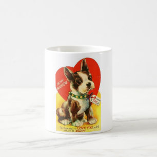 Taza De Café Perrito hermoso de Boston Terrier de la tarjeta