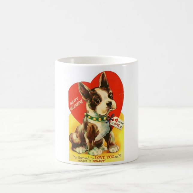 Taza De Café Perrito hermoso de Boston Terrier de la tarjeta (Centro)