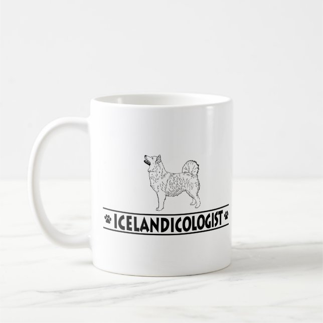 Taza De Café Perrito islandés humorístico (Izquierda)