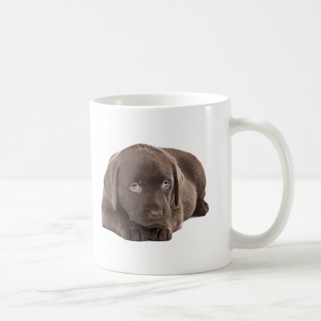 Taza De Café Perrito lindo de Labrador del chocolate (Derecha)