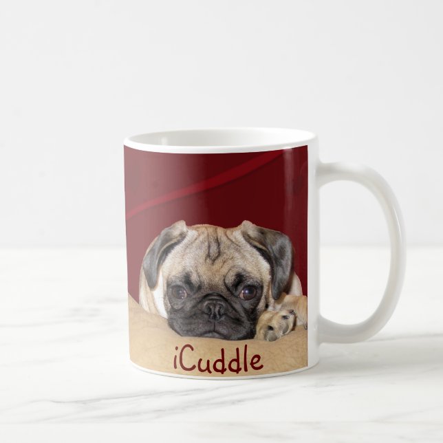 Taza De Café Perrito lindo del barro amasado del iCuddle (Derecha)