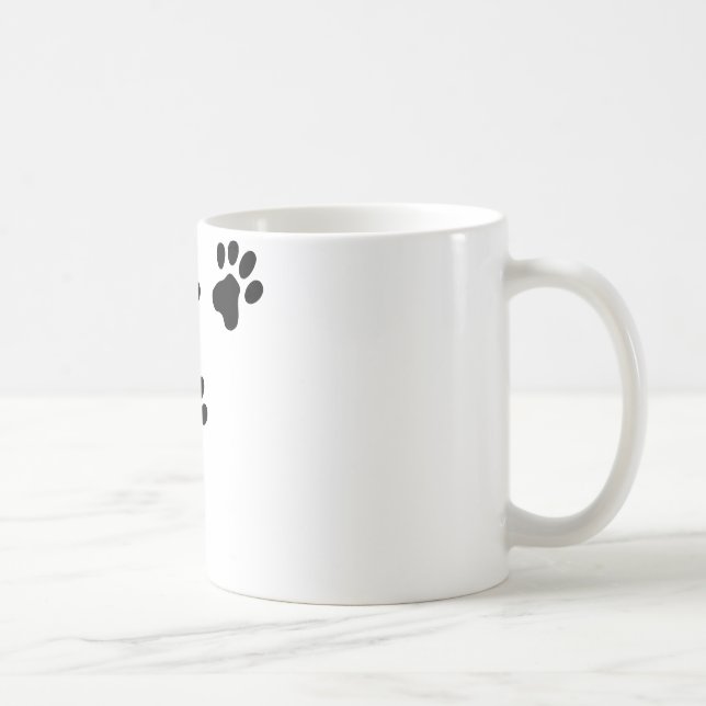 Taza De Café perrito lindo negro de las patas del perro (Derecha)