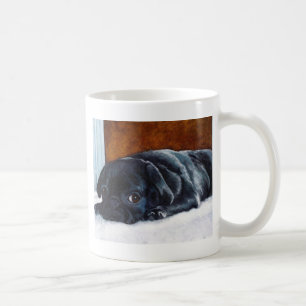 Taza De Café Perrito negro del barro amasado