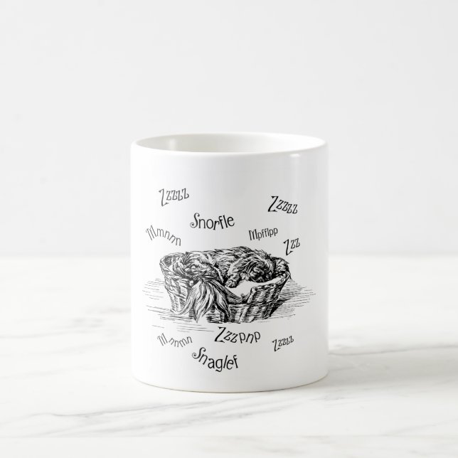 Taza De Café Perrito Pequinés Dormido Ronca (Centro)