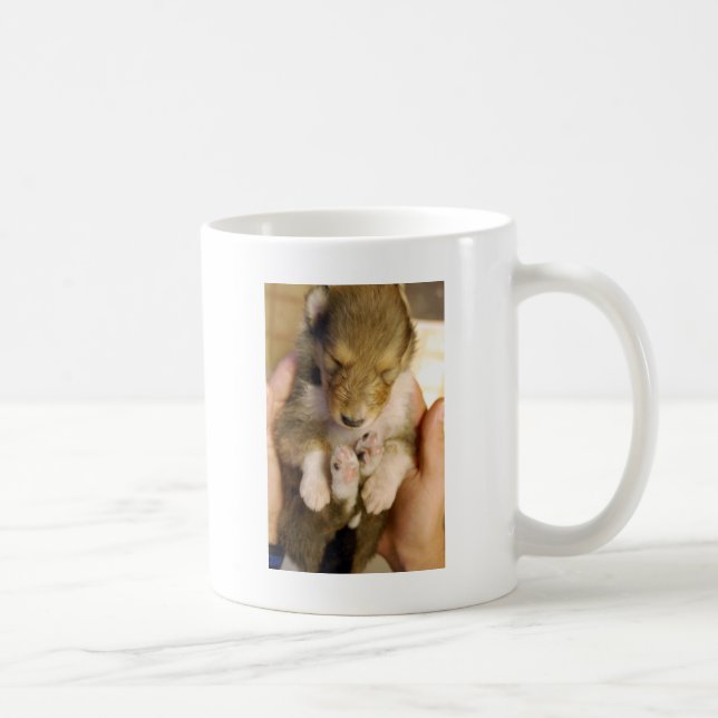 Taza De Café Perrito recién nacido del collie (Derecha)