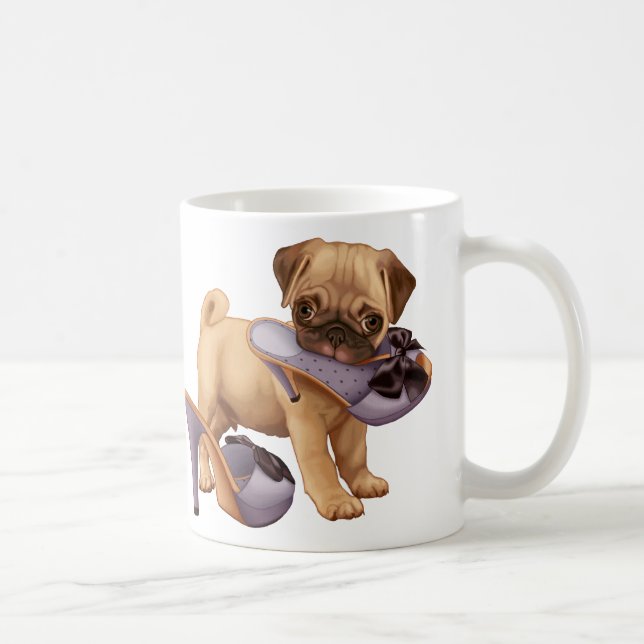 Taza De Café Perrito y zapato del barro amasado (Derecha)
