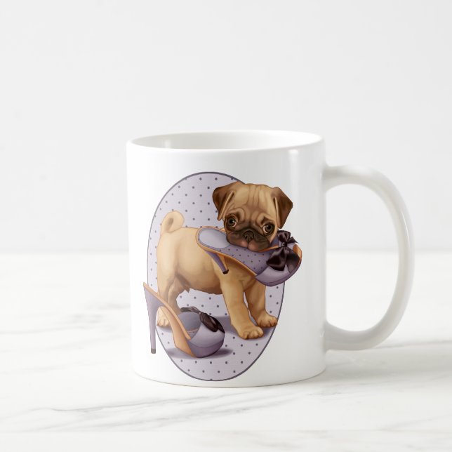 Taza De Café Perrito y zapato del barro amasado (Derecha)