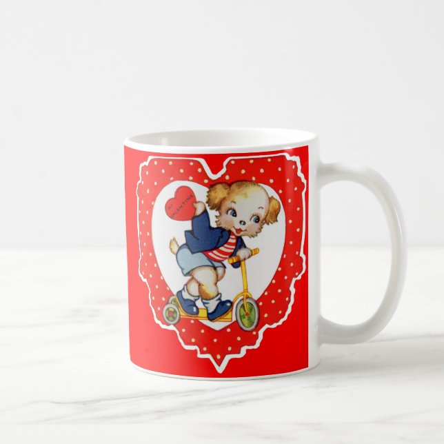Taza De Café Perritos de San Valentín montados en moto (Derecha)