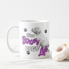 Taza De Café Perritos del boxeador - perro blanco del boxeador
