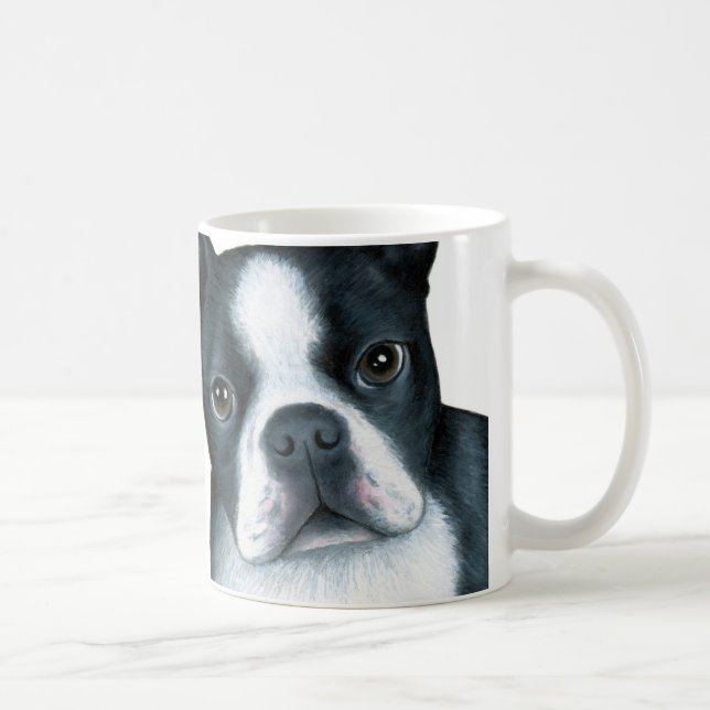 Taza De Café Perro 128 Boston Terrier (Derecha)