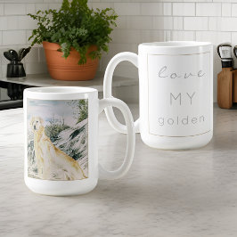 Taza De Café Perro acuarela orgulloso dorado recuperador