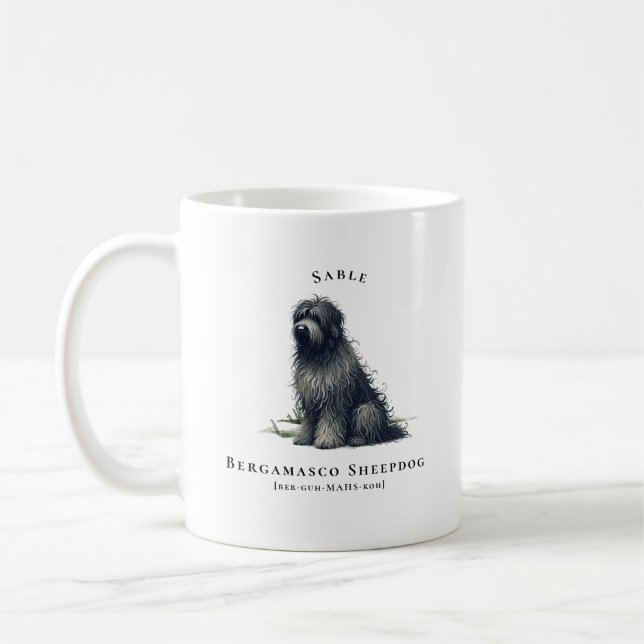 Taza De Café Perro acuático de Bergamasco | Inicial (Izquierda)
