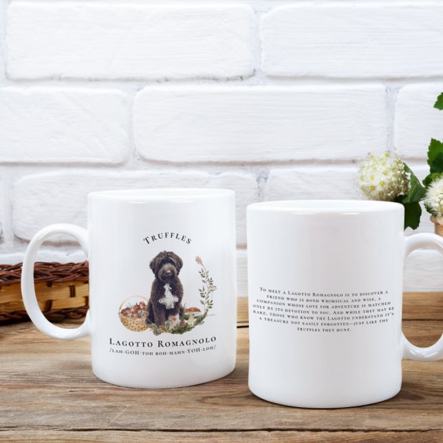 Taza De Café Perro acuático Lagotto Romagnolo | Inicial (Subido por el creador)