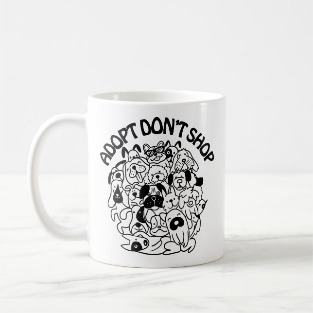 Taza De Café Perro Adopción Rescate Mug (Izquierda)