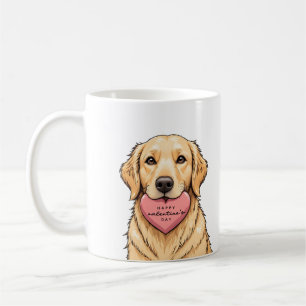Taza De Café Perro Adorable con Corazón Feliz Día de San Valent