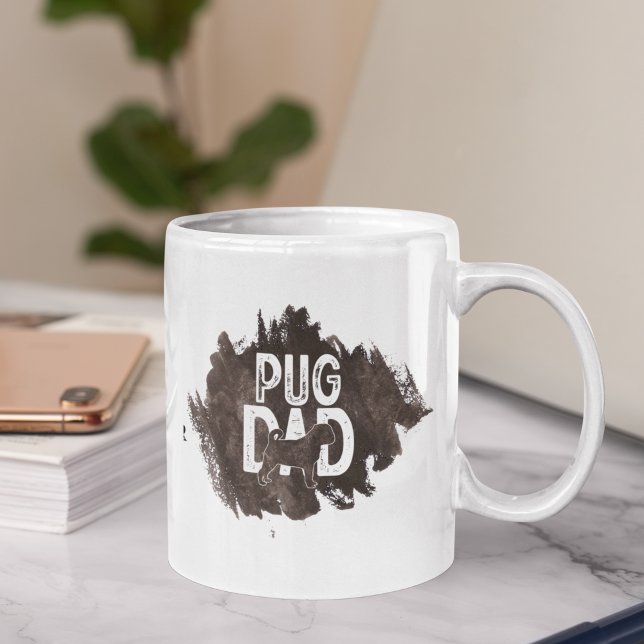 Taza De Café Perro Adorable Día del Padre Pug Mascota Perro (Subido por el creador)