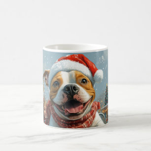 Taza De Café Perro American Staffordshire Navidad