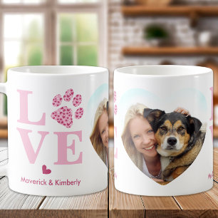 Taza De Café Perro AMOR Corazón Foto Mascota Personalizado Vale