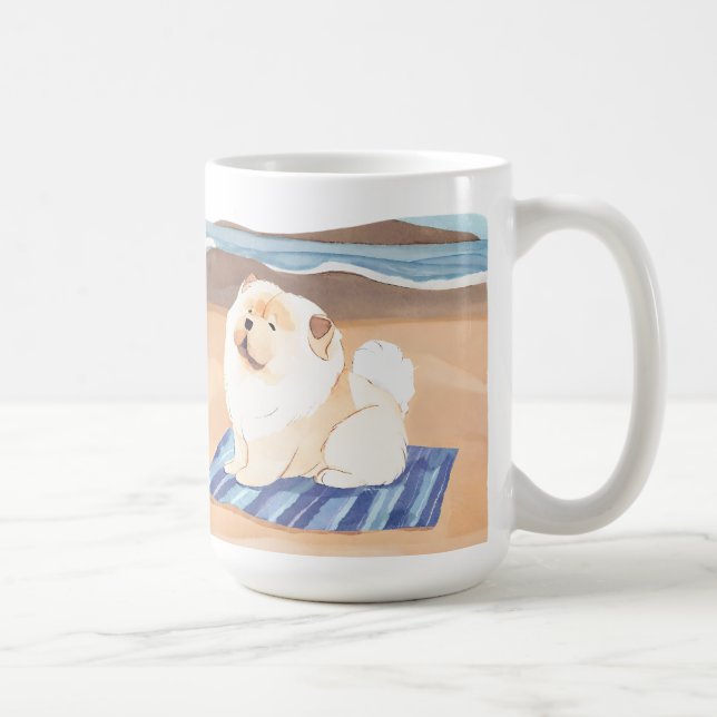 Taza De Café Perro ARENA N' SEA Cream Chow Chow (Derecha)