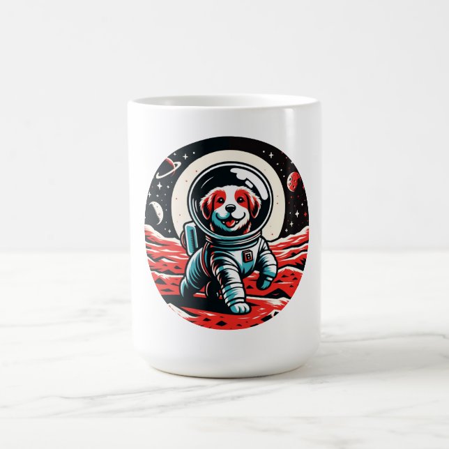 Taza De Café Perro astronauta - Aventura espacial cósmica canin (Centro)