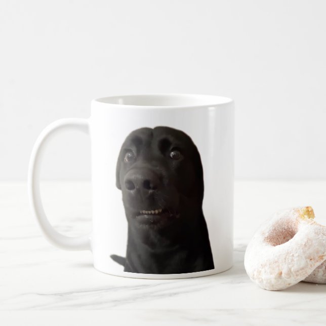 Taza De Café Perro asustado Meme Mug Doble cara (Con donut)