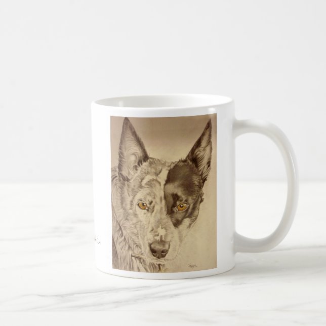 Taza De Café Perro australiano azul del ganado de Heeler (Derecha)