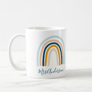 Taza De Café Perro azul arcoiris peluche personalizado amarillo