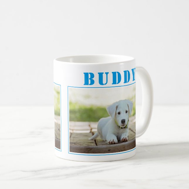 Taza De Café Perro azul dulce o foto Mascota (Anverso derecho)