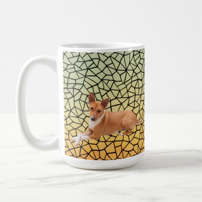 Taza De Café Perro Basenji Elegante (Izquierda)